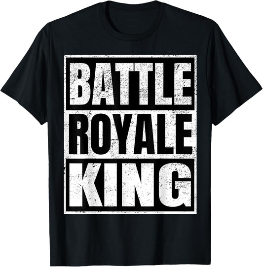 Battle Royale King Distressed Gamer Gift T-Shirt - T-Shirt | Black