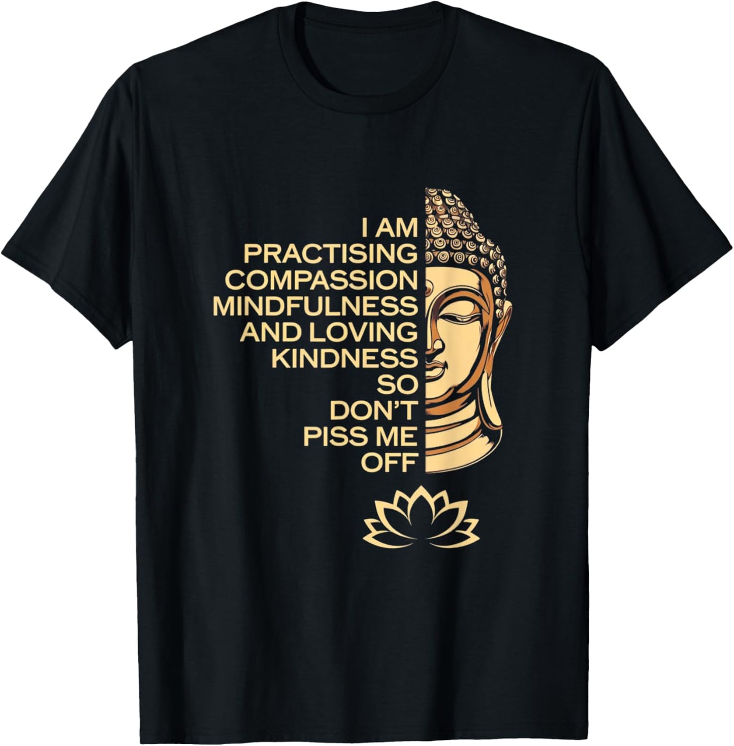 I am Practicing Mindfulness Compassion So Don't Piss Me Off T-Shirt - T-Shirt | Black