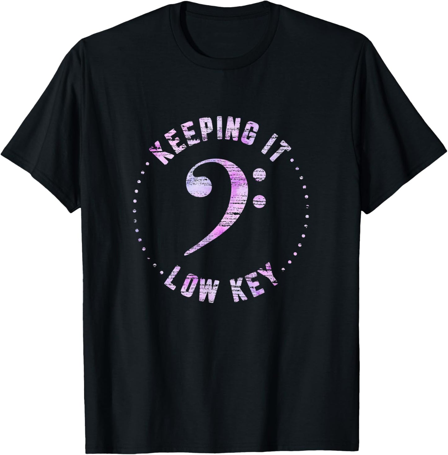 Bass Clef Keeping It Low Key Musician Music T-Shirt - T-Shirt | Black