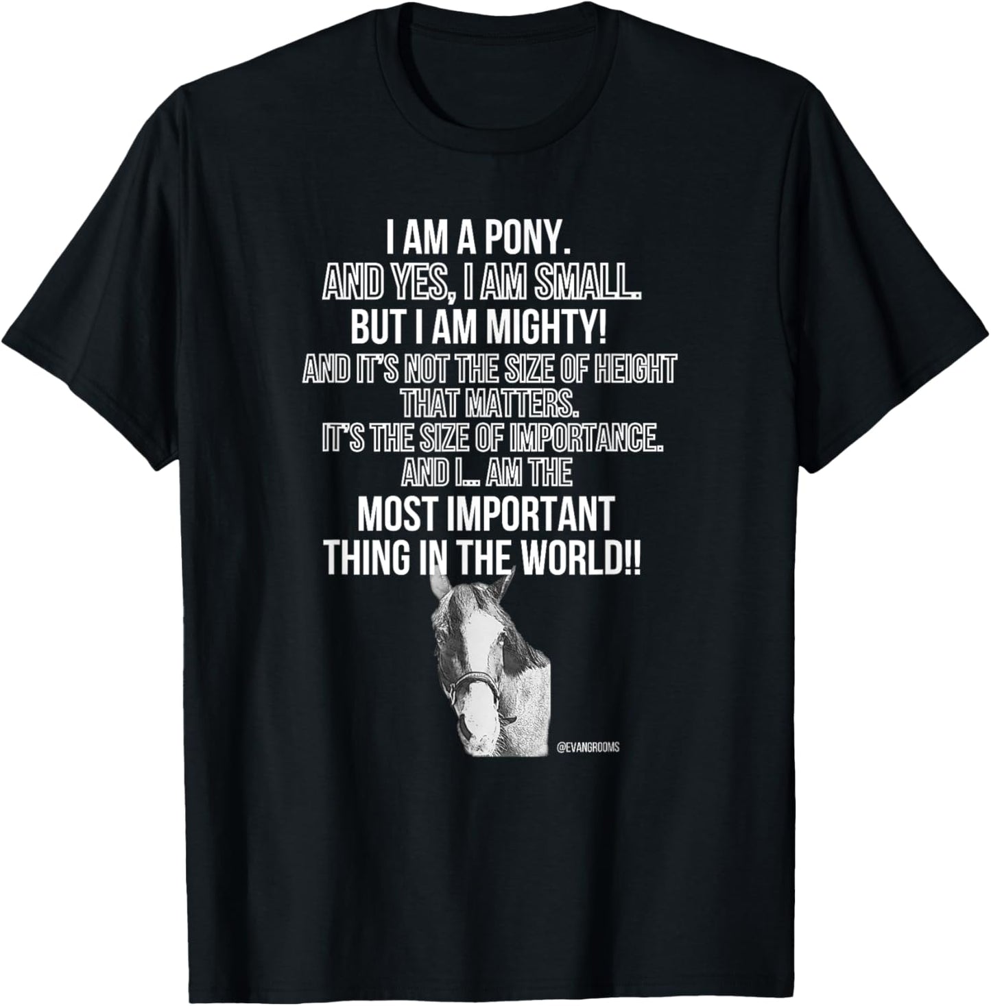 Piper The Talking Pony - Small But Mighty T-Shirt - T-Shirt | Black