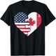 Half American Half Canadian USA Flag Canada America T-Shirt - T-Shirt | Black