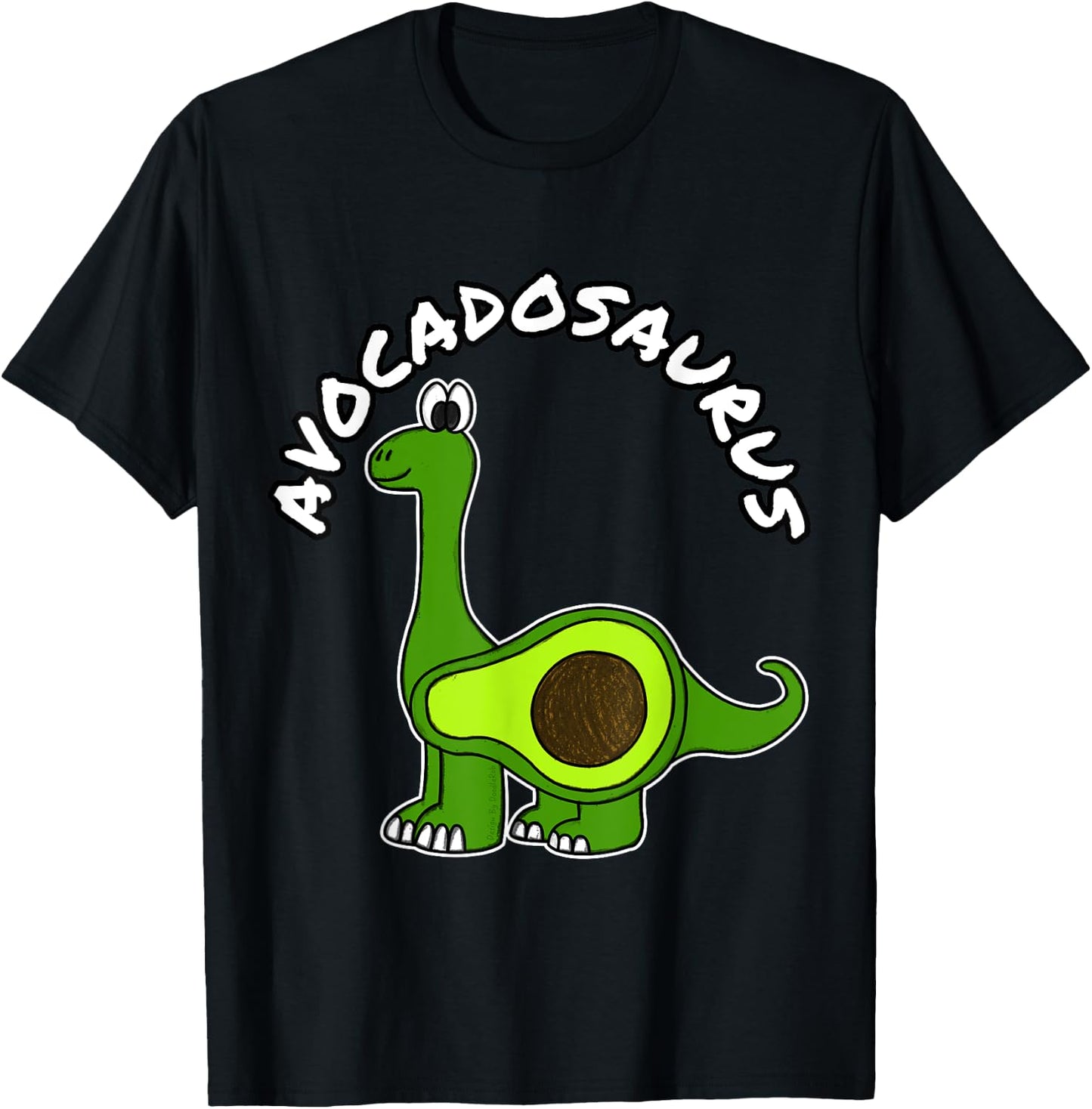 Avocadosaurus Avocado Dinosaur Plant Based Funny Vegan T-Shirt - T-Shirt | Black