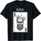King And Queen Skull - 1/2 Card Hearts Flush Couple Matching T-Shirt - T-Shirt | Black