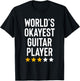 Worlds Okayest Guitar Player Music Lover Funny Guitarist T-Shirt - T-Shirt | Black