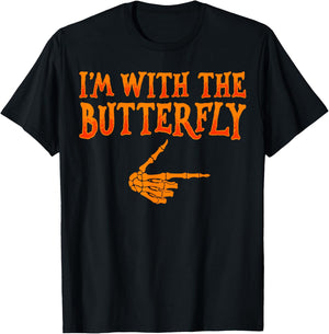I'm with The Butterfly Funny Butterfly Catcher Costume Style T-Shirt - T-Shirt | Black