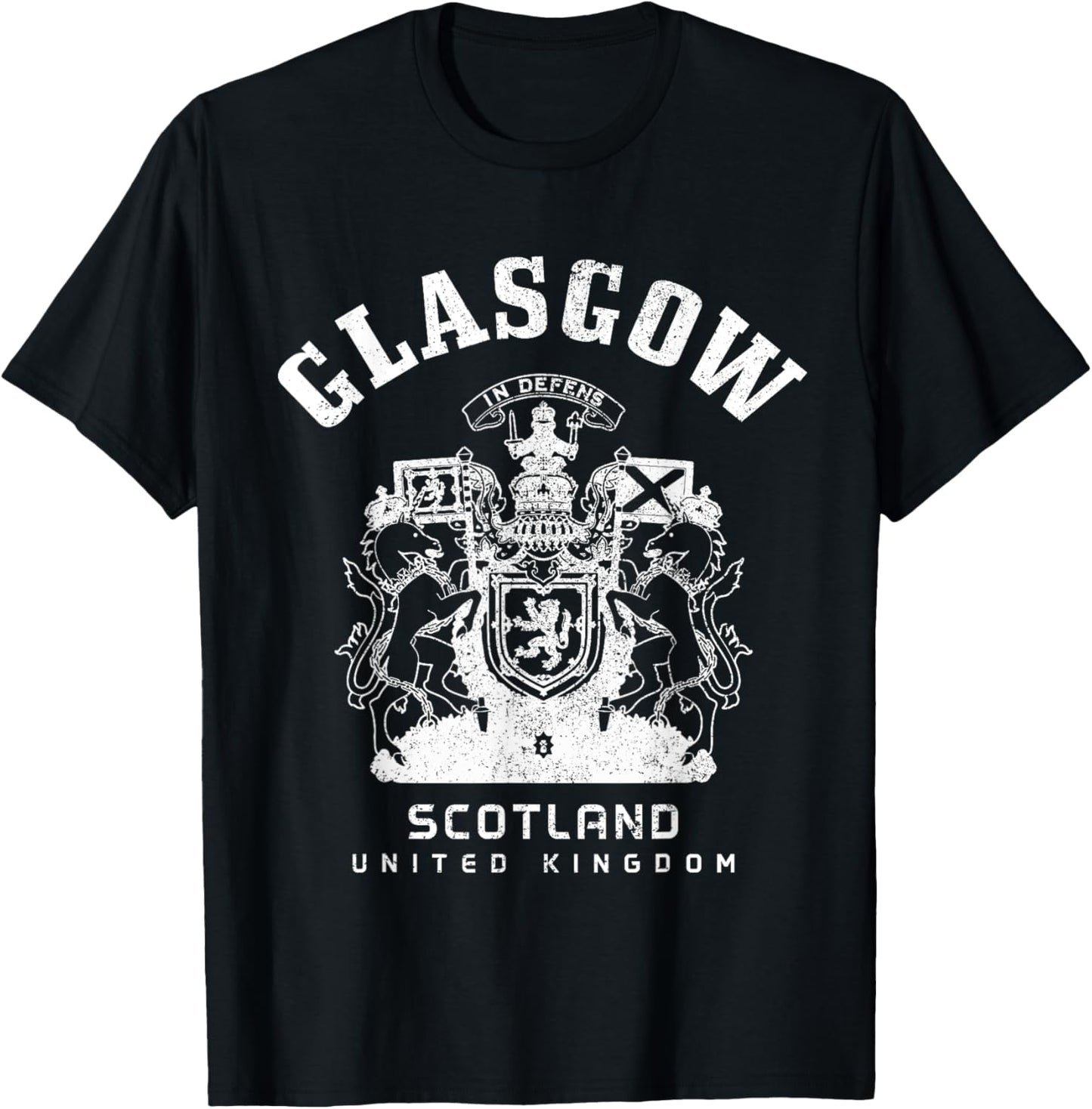 Glasgow Scotland UK Vintage Scottish T-Shirt - T-Shirt | Black