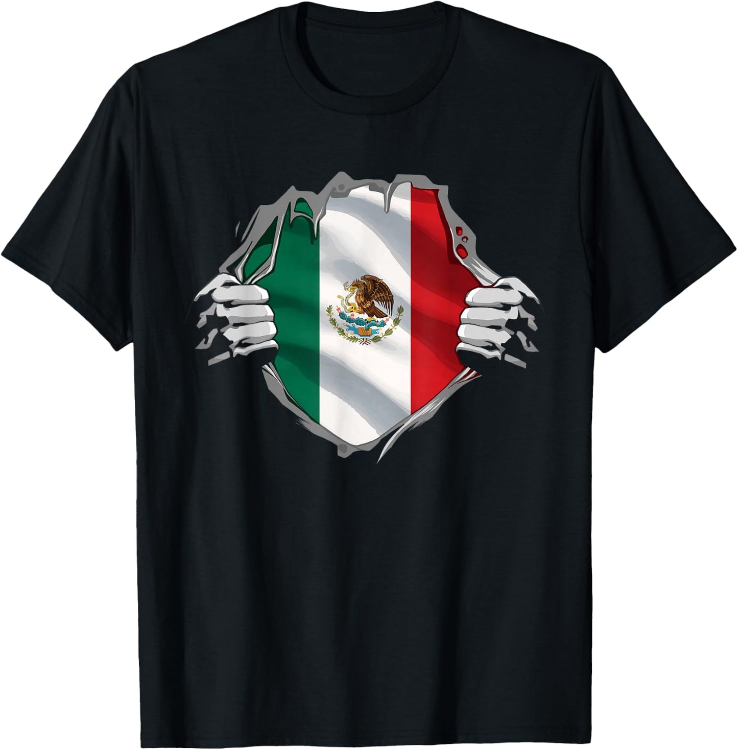 Mexico Shirt Mexican Flag Shirt Hispanic Pride Independence T-Shirt - T-Shirt | Black