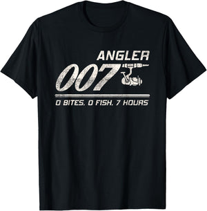 Fisherman Joke Dad Grandpa Angler 007 Funny Fishing Humor T-Shirt - T-Shirt | Black
