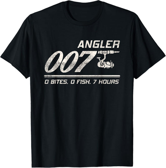 Fisherman Joke Dad Grandpa Angler 007 Funny Fishing Humor T-Shirt - T-Shirt | Black