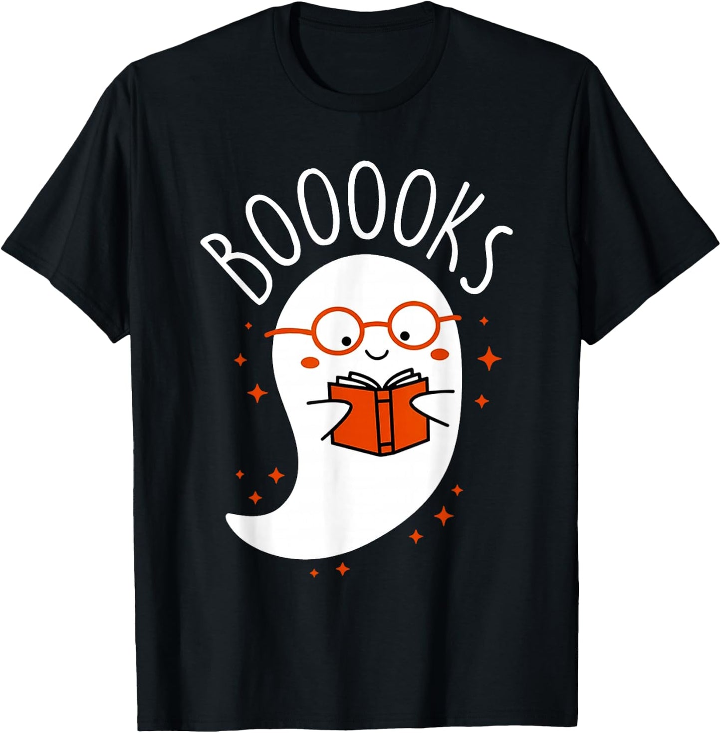 Booooks Shirt, Ghost Books, Halloween Teacher T-Shirt - T-Shirt | Black