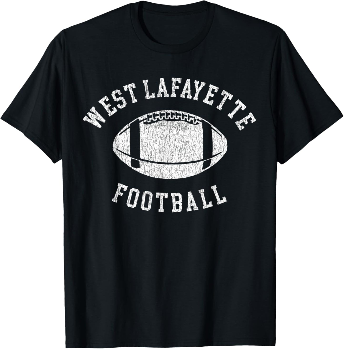 West Lafayette Football Distressed Vintage 80's Throwback T-Shirt - T-Shirt | Black