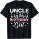 Uncle of the Birthday Girl Daughter Dog Paw Family Matching T-Shirt - T-Shirt | Black