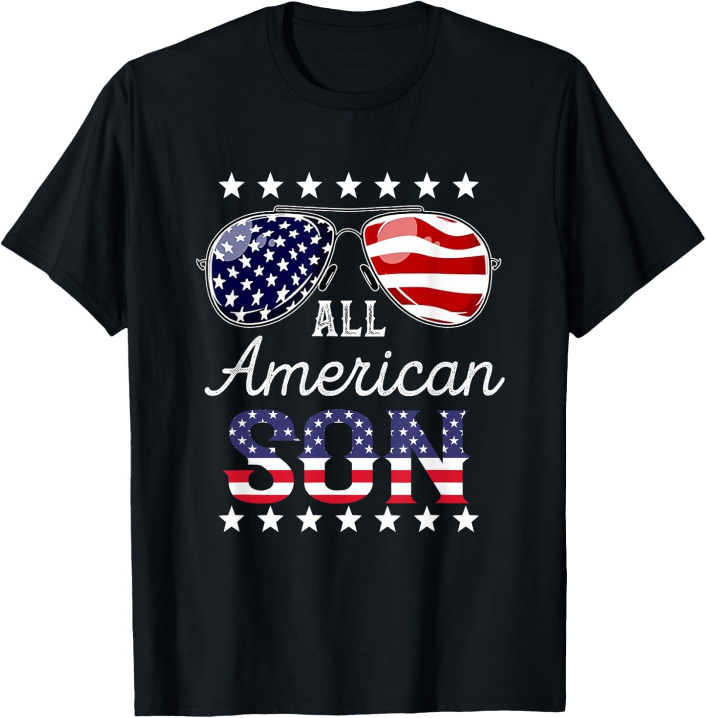 All American Son 4th of July Sunglasses Family Women Men T-Shirt - T-Shirt | Black