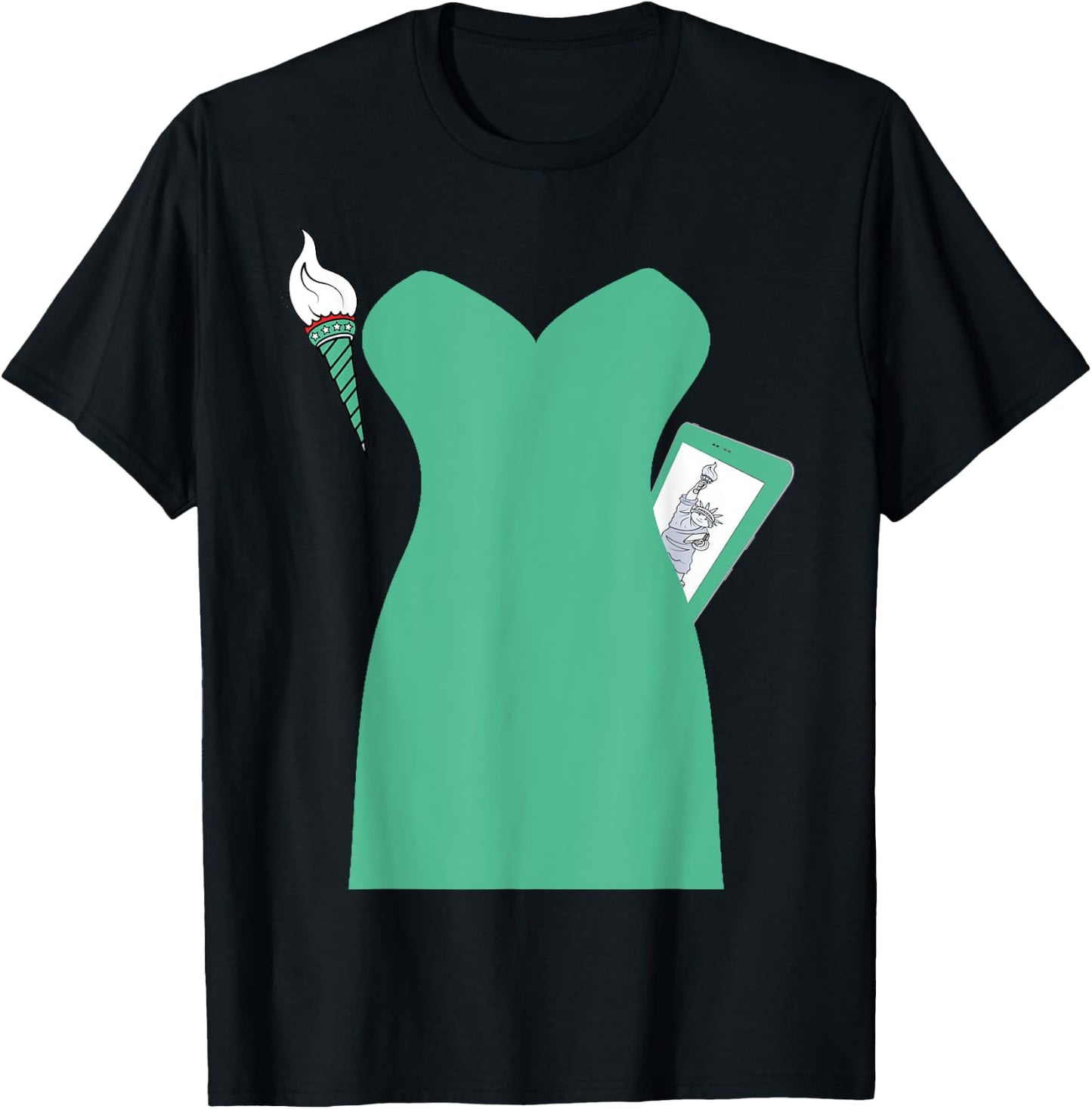 Statue of Liberty Halloween Costume Dress T-Shirt - T-Shirt | Black