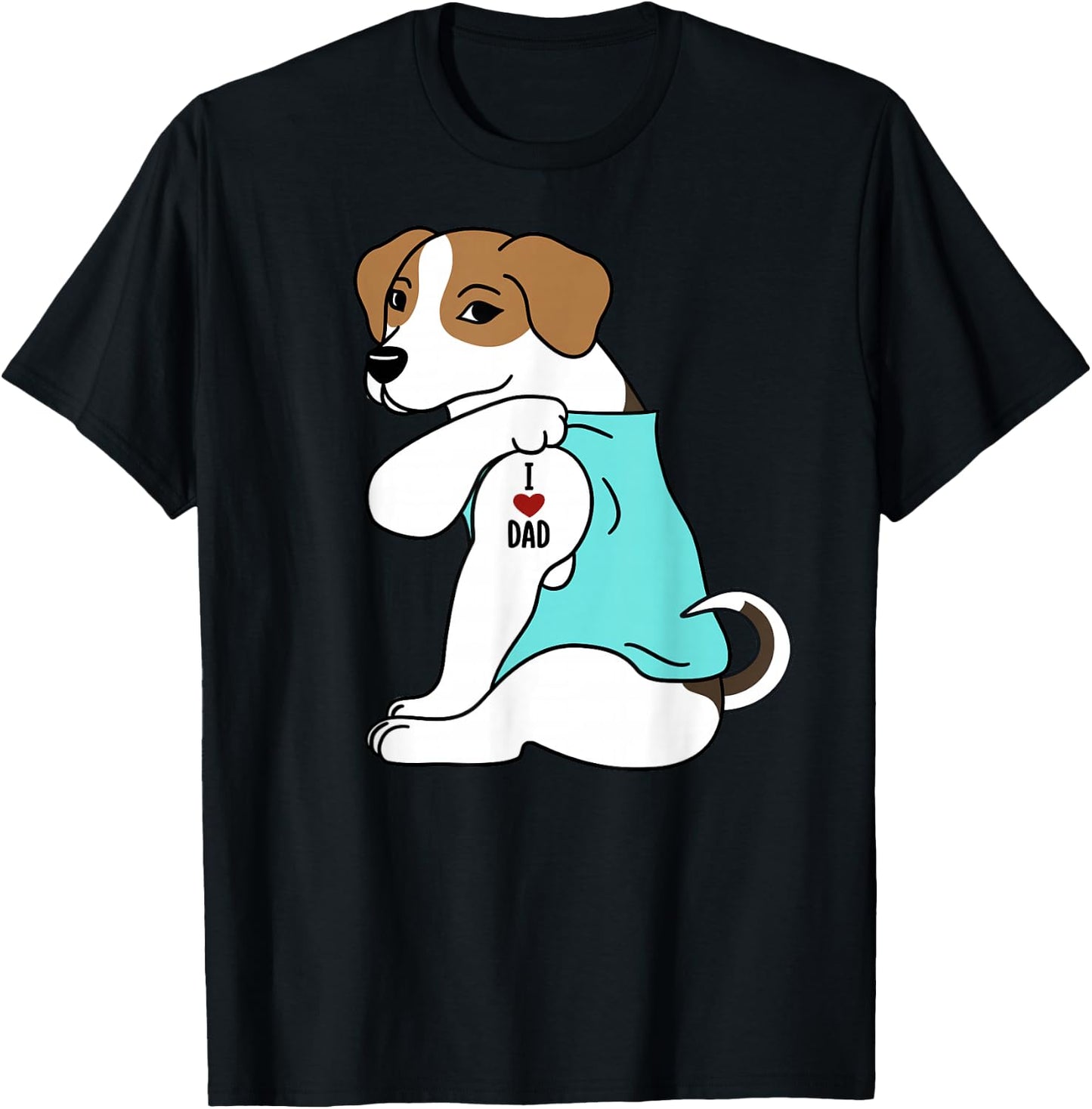 Jack Russell Terrier I Love Dad Funny Dog Men Women T-Shirt - T-Shirt | Black