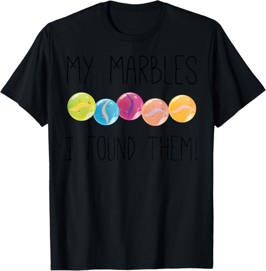 Cat Eye My Marbles I Found Them Pattern T-Shirt - T-Shirt | Black