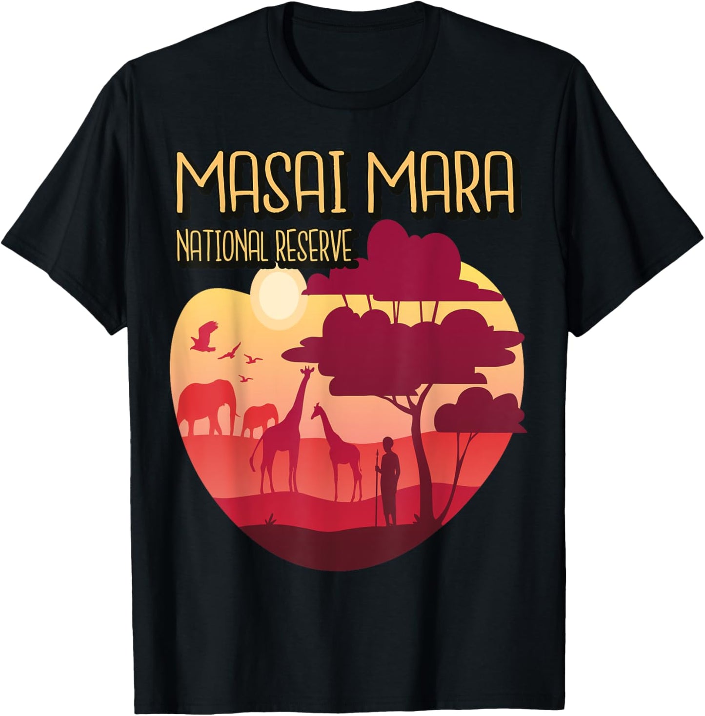 Masai Mara National reserve Kenya Safari Tour Africa T-Shirt - T-Shirt | Black