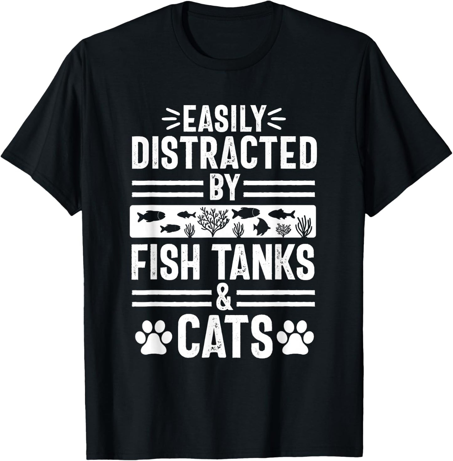 Fish Tank Lover Cat Owner Funny Aquarium Aquarist Men T-Shirt - T-Shirt | Black