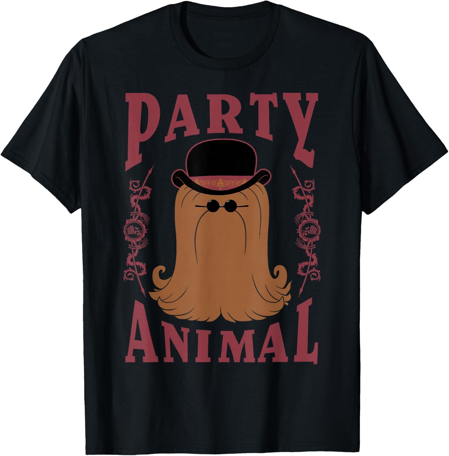 Addams Family Cousin It Party Animal Portrait Small T-Shirt - T-Shirt | Black