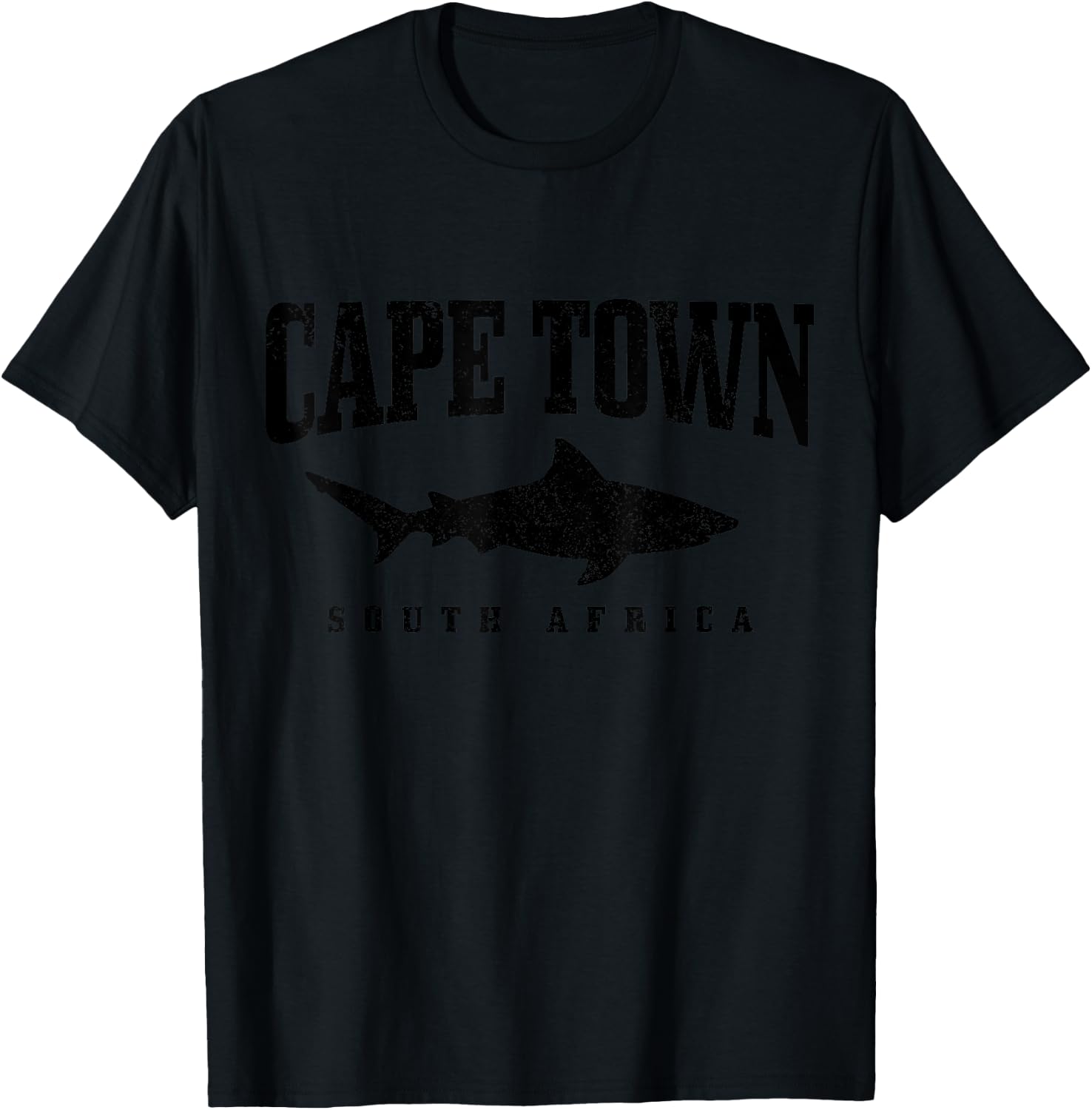 Cape Town South Africa Big White Shark Cage Diving Vintage T-Shirt - T-Shirt | Black