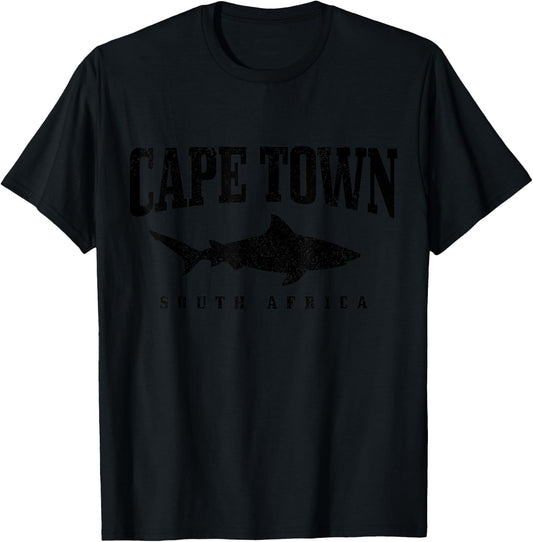 Cape Town South Africa Big White Shark Cage Diving Vintage T-Shirt - T-Shirt | Black