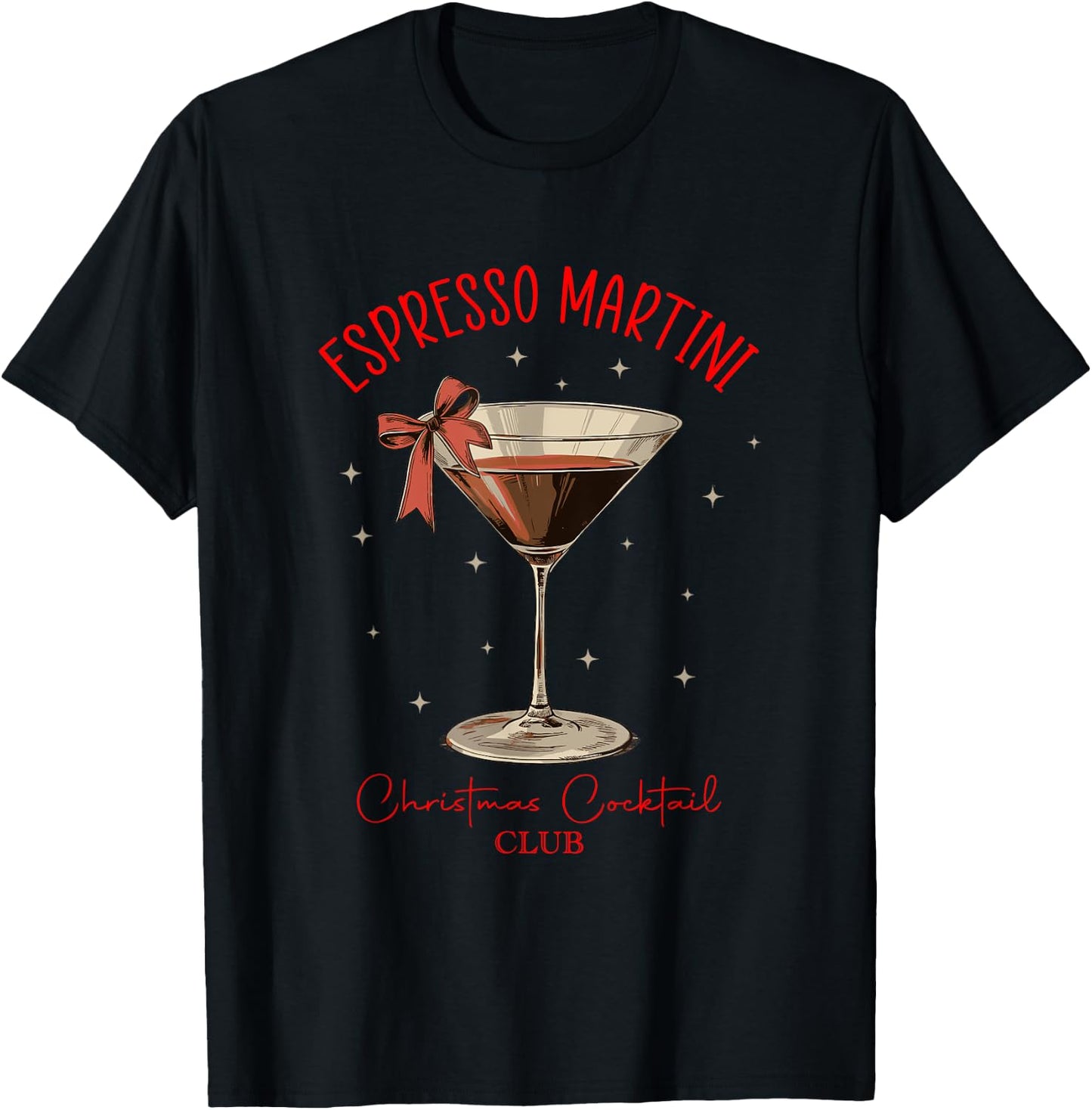 Espresso Martini Christmas Cocktail Club Design T-Shirt - T-Shirt | Black