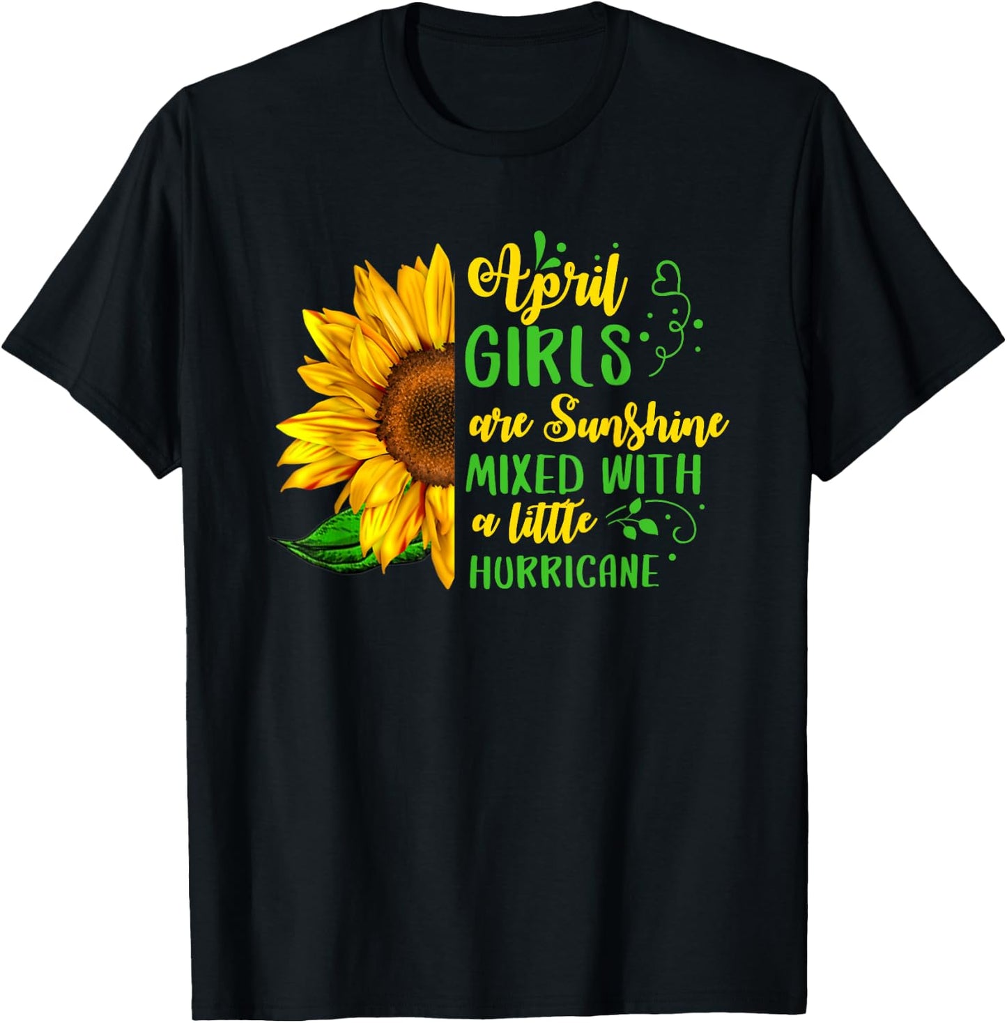 April Girls Are Sunshine & Hurricane April Birthday Party T-Shirt - T-Shirt | Black