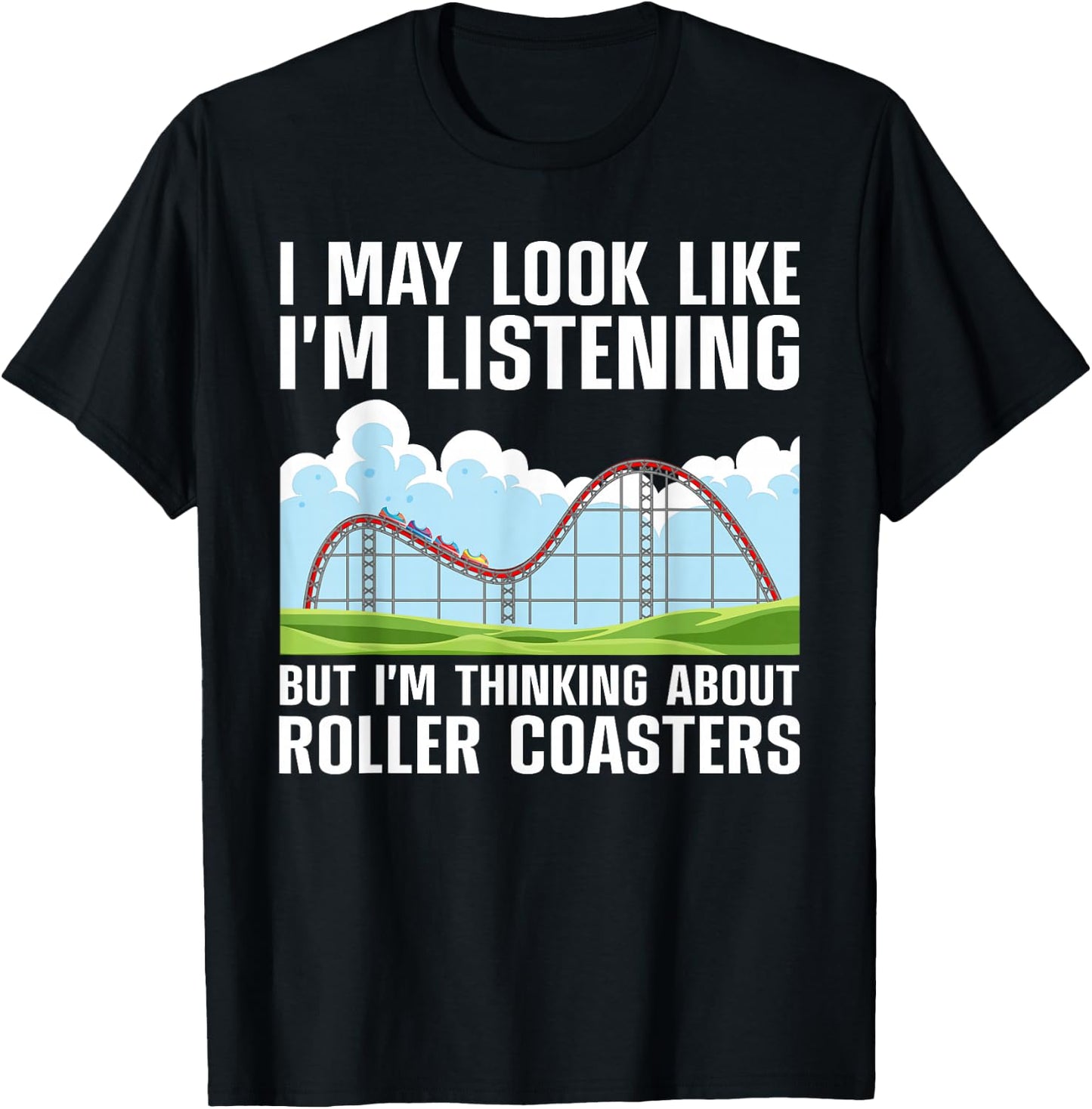Funny Roller Coaster Art Women Roller Coaster Lover T-Shirt - T-Shirt | Black