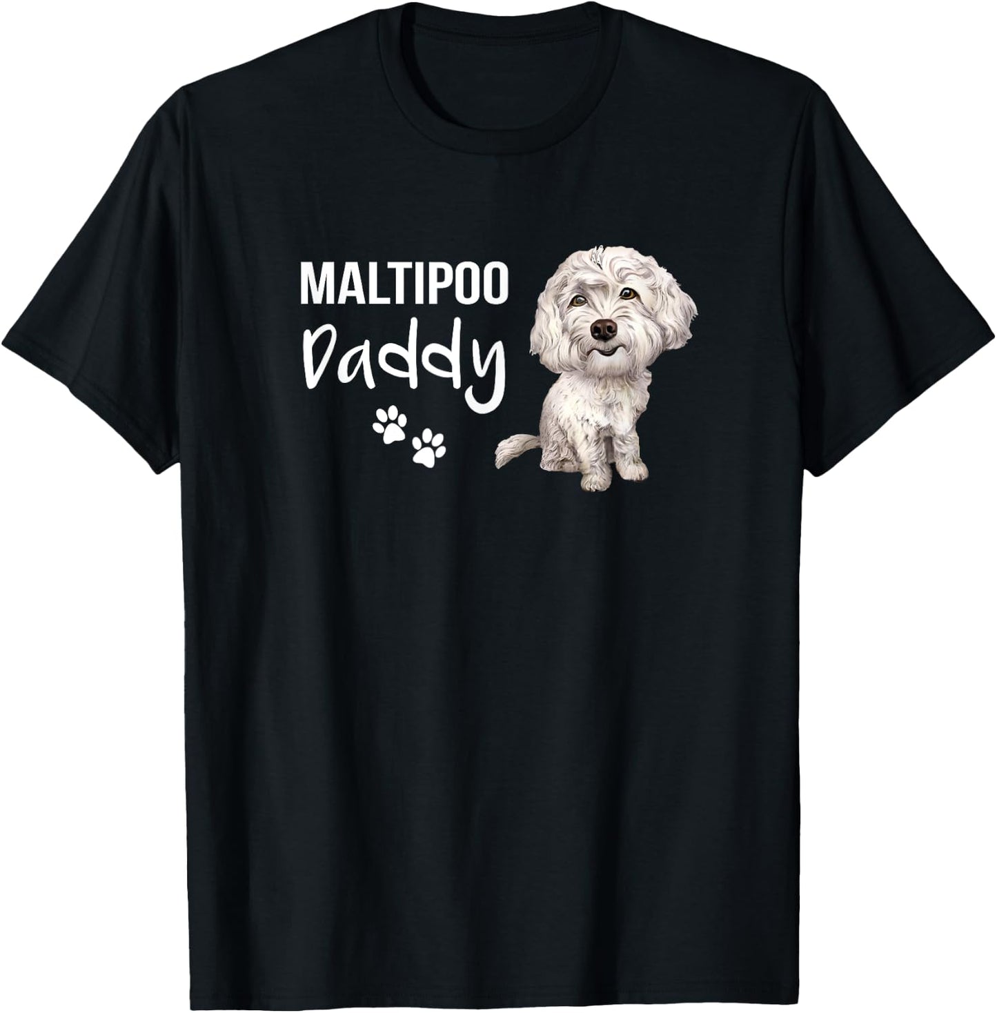 Maltipoo Daddy | Dog Dad | Puppy Daddy | Maltipoo Dad Men Girls Kids T-Shirt - T-Shirt | Black