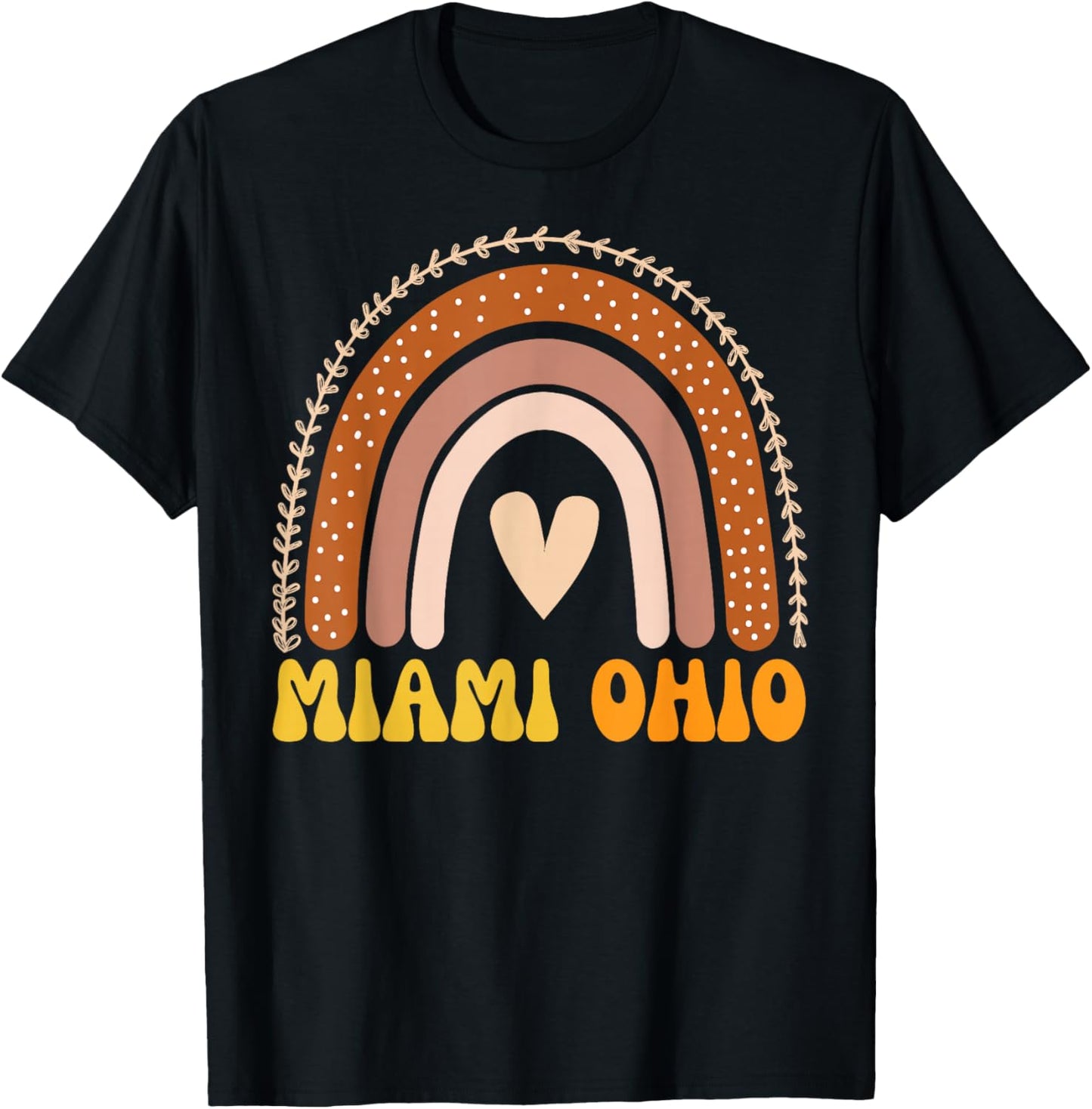 Miami OH Vintage Rainbow Retro Athletic Ohio Sports College T-Shirt - T-Shirt | Black