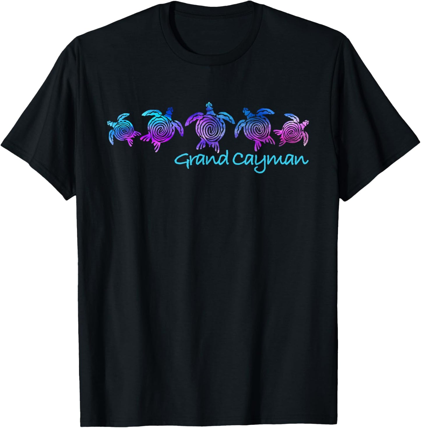 Grand Cayman Beach Design/Tribal Turtle Gift T-Shirt - T-Shirt | Black