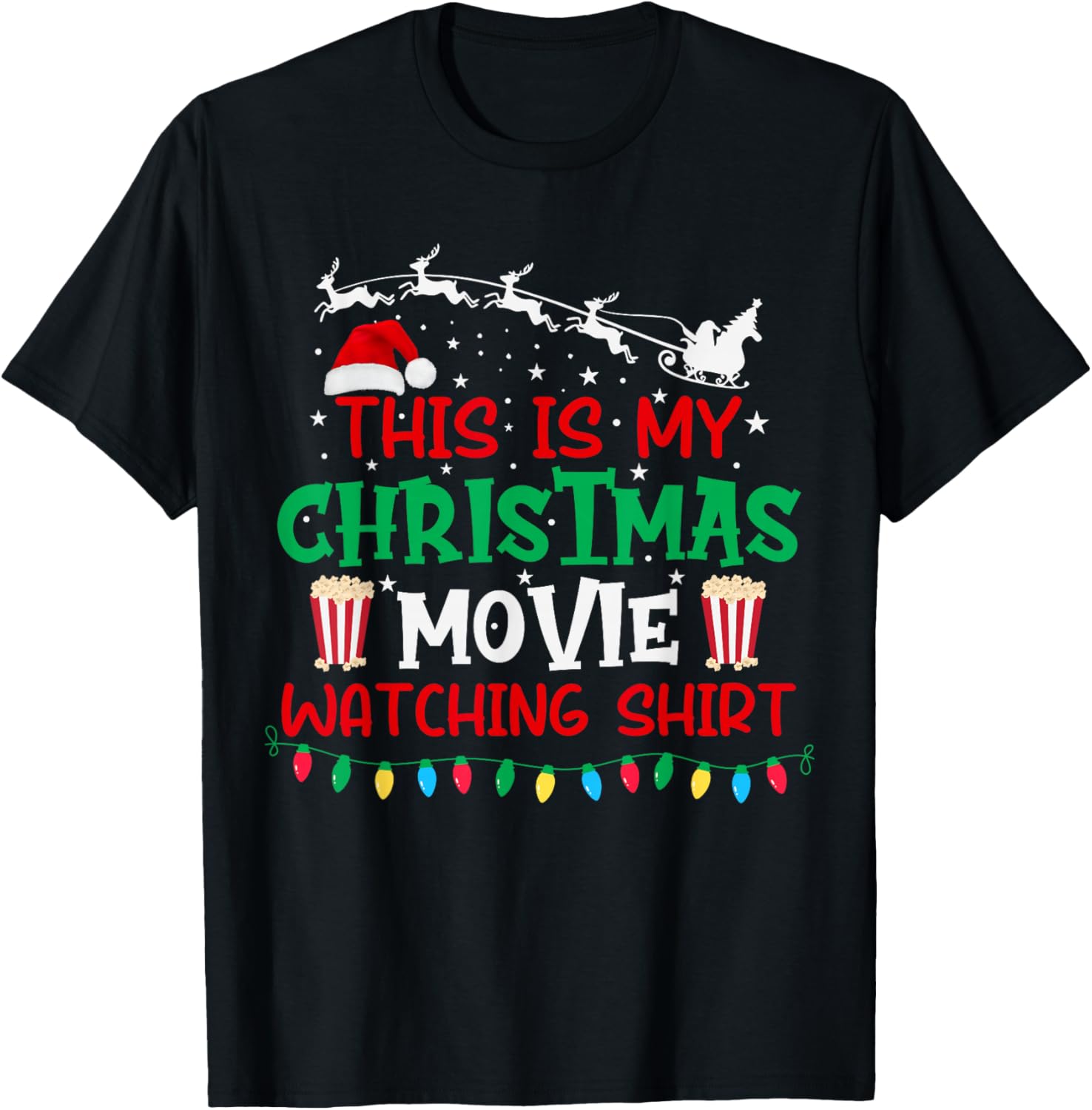 This is My Christmas Movie Watching Shirt Funny Xmas Movie T-Shirt - T-Shirt | Black