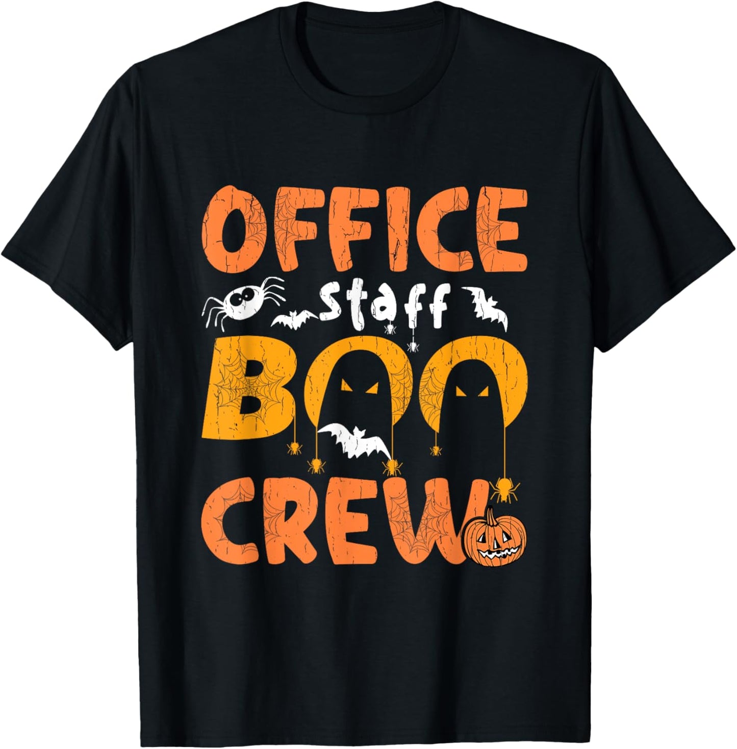 Office Staff Boo Crew Funny Halloween Matching Costume T-Shirt - T-Shirt | Black