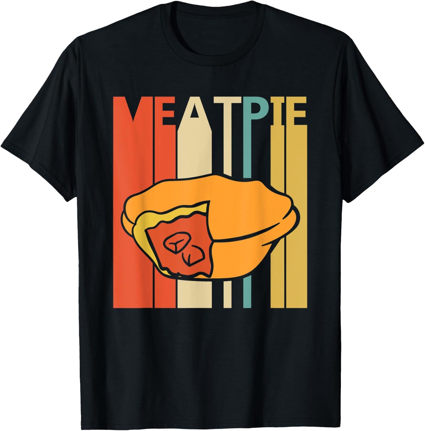 Vintage Retro Meat Pie T-Shirt - T-Shirt | Black