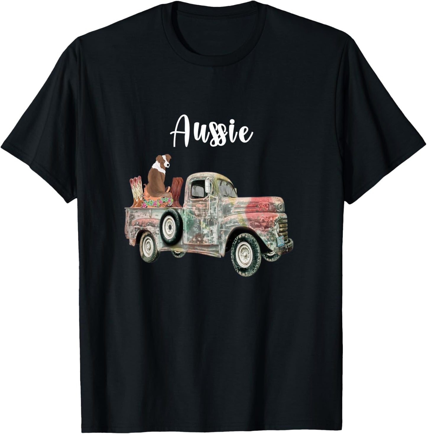 Red Merle Australian Shepherd Dog Gift Aussie Women T-Shirt - T-Shirt | Black