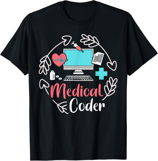 Cute Medical Coder Medical Coding T-Shirt - T-Shirt | Black