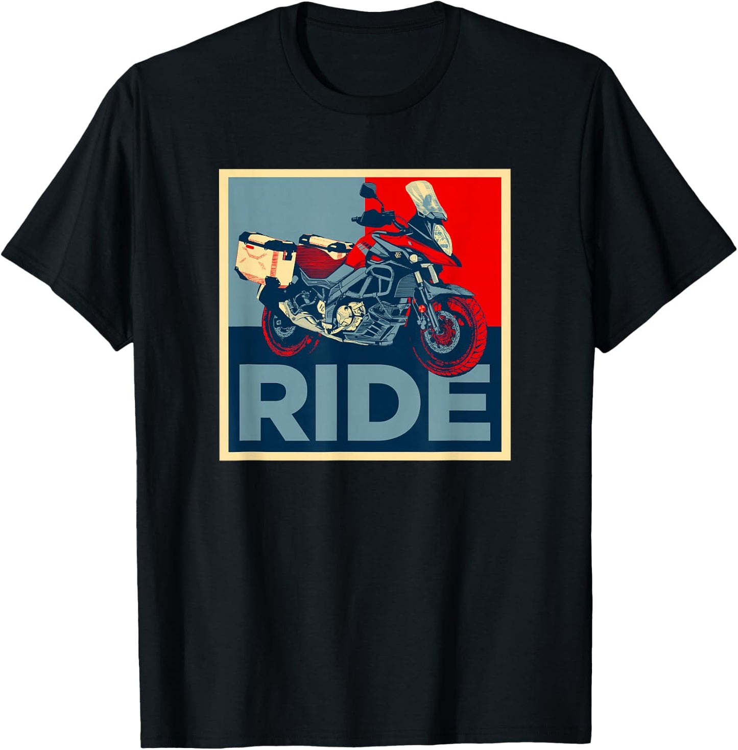 Adventure Dual Sport V-Strom Motorcycle Ride Design T-Shirt - T-Shirt | Black