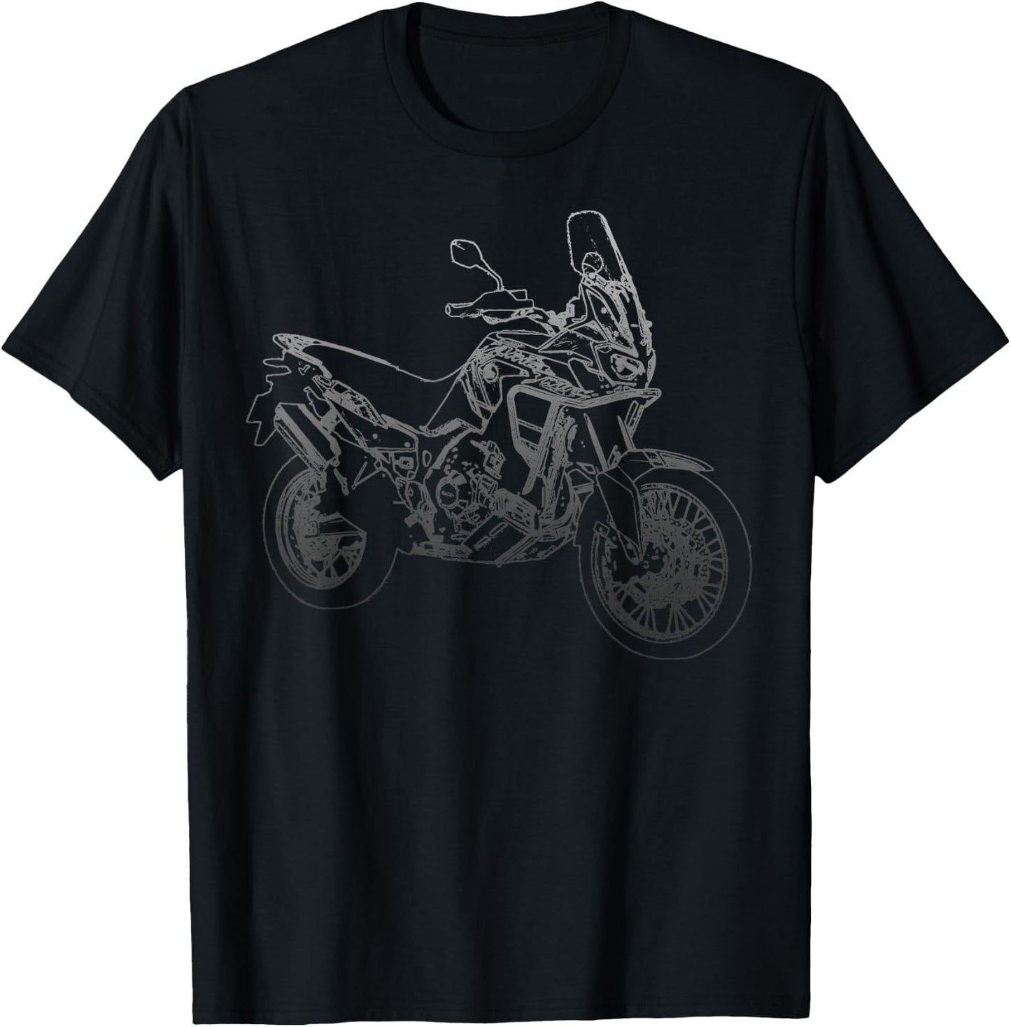 Motorcycle Pencil Motif CRF 1000 1000L Africa Twin Enduro T-Shirt - T-Shirt | Black
