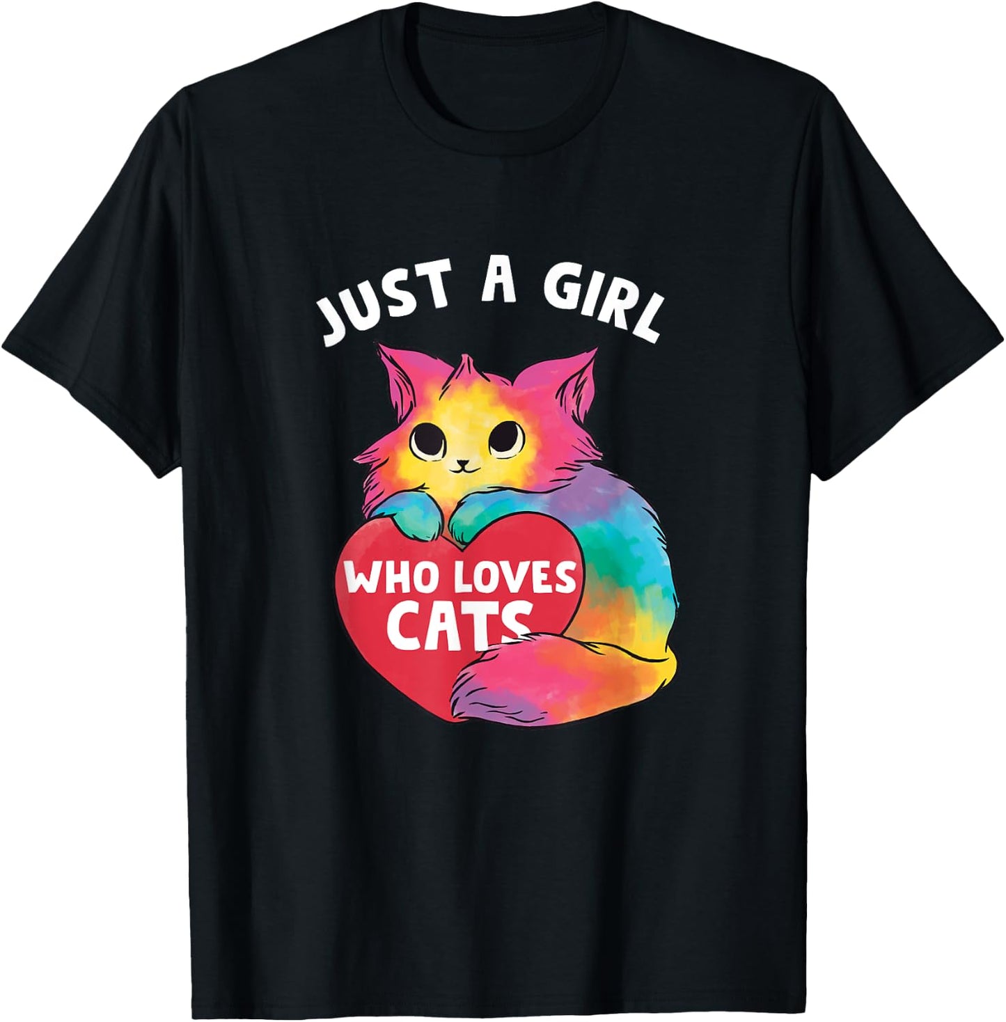Just a girl who loves cats, cute Cat lover for Girls T-Shirt - T-Shirt | Black