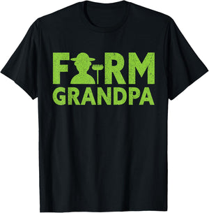 Farm Grandpa | Local Farm Lover Funny Farmer Grandpa T-Shirt - T-Shirt | Black