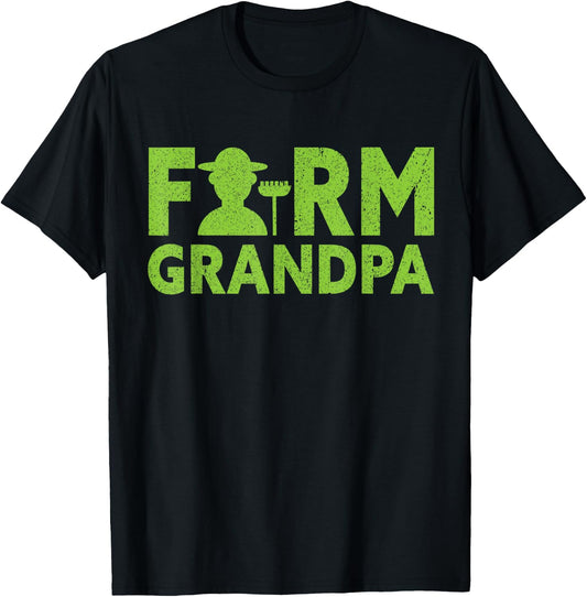 Farm Grandpa | Local Farm Lover Funny Farmer Grandpa T-Shirt - T-Shirt | Black
