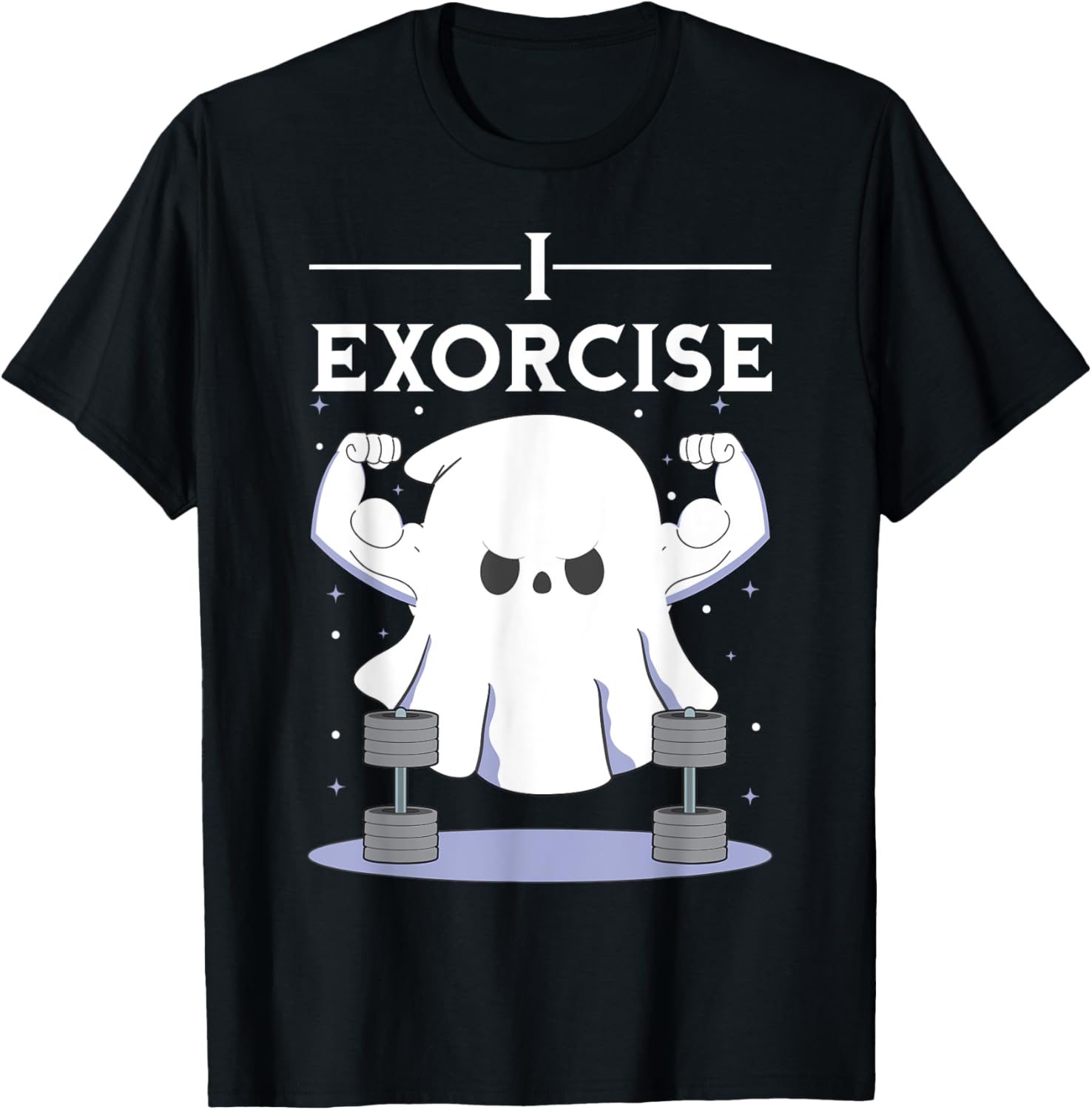 I Exorcise Ghost Pun Halloween Party Exorcist Gym Humor T-Shirt - T-Shirt | Black