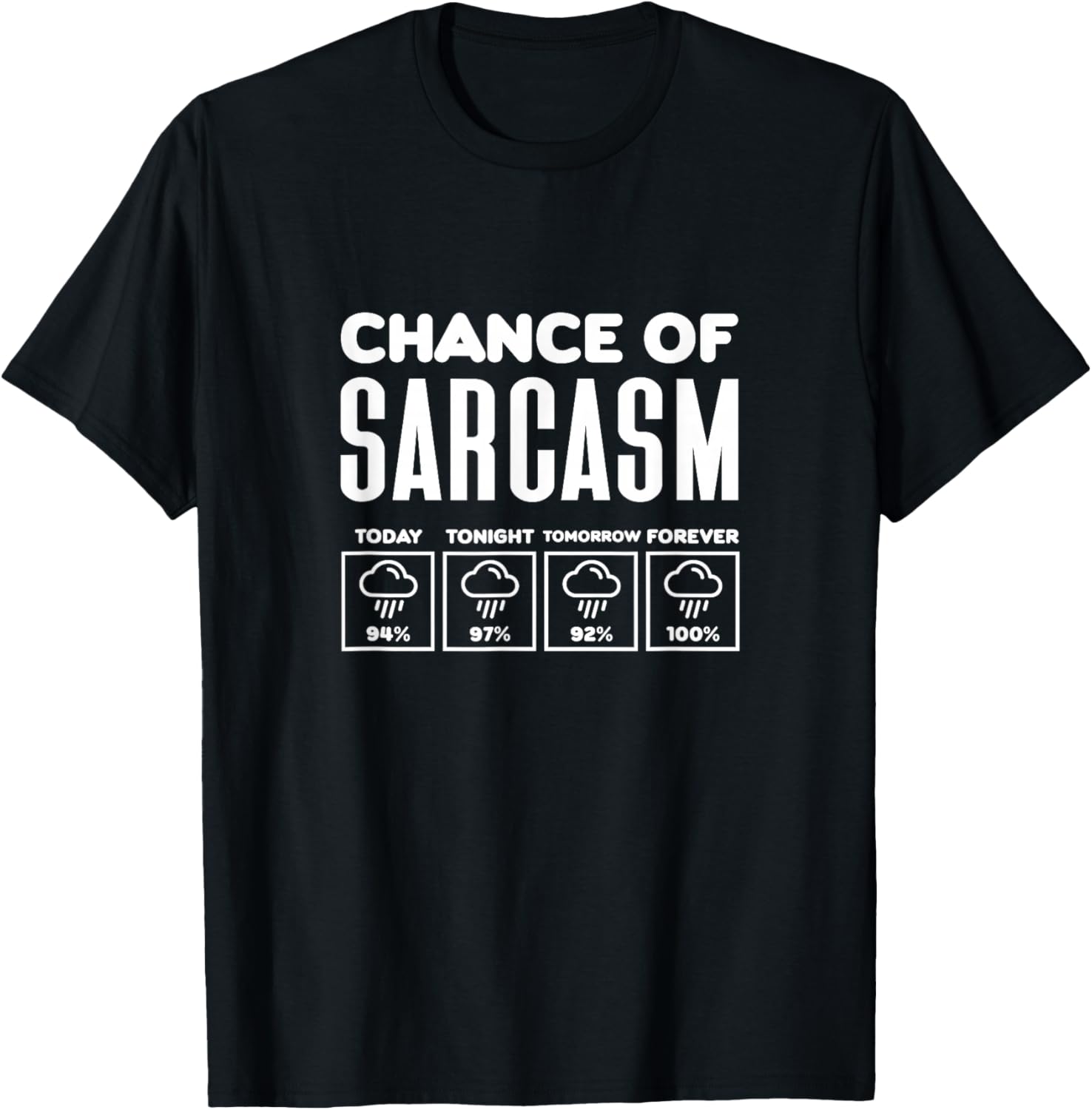 Chance of Sarcasm Funny Sarcastic Pun Trendy Memes T-Shirt - T-Shirt | Black