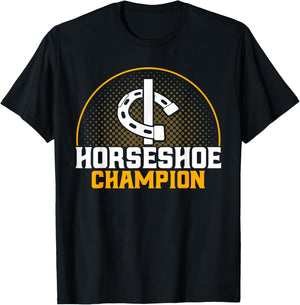 Horseshoe Pitching Horseshoe Champion Pitcher T-Shirt - T-Shirt | Black