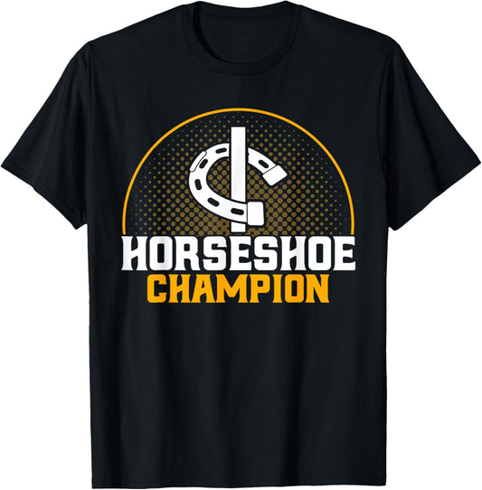 Horseshoe Pitching Horseshoe Champion Pitcher T-Shirt - T-Shirt | Black