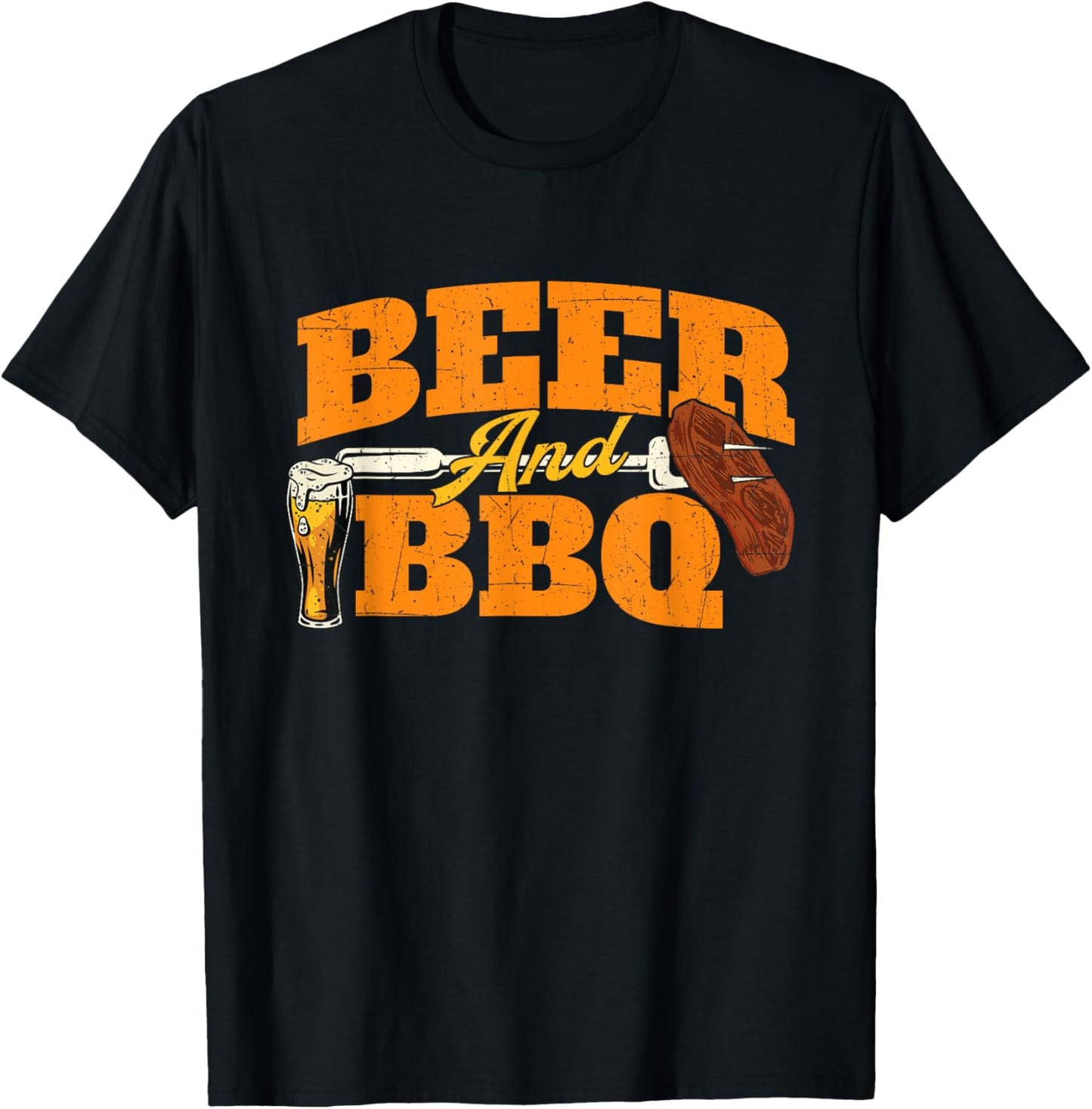 Beer and BBQ - Grilling Grill Pitmaster Barbecue Lover T-Shirt - T-Shirt | Black