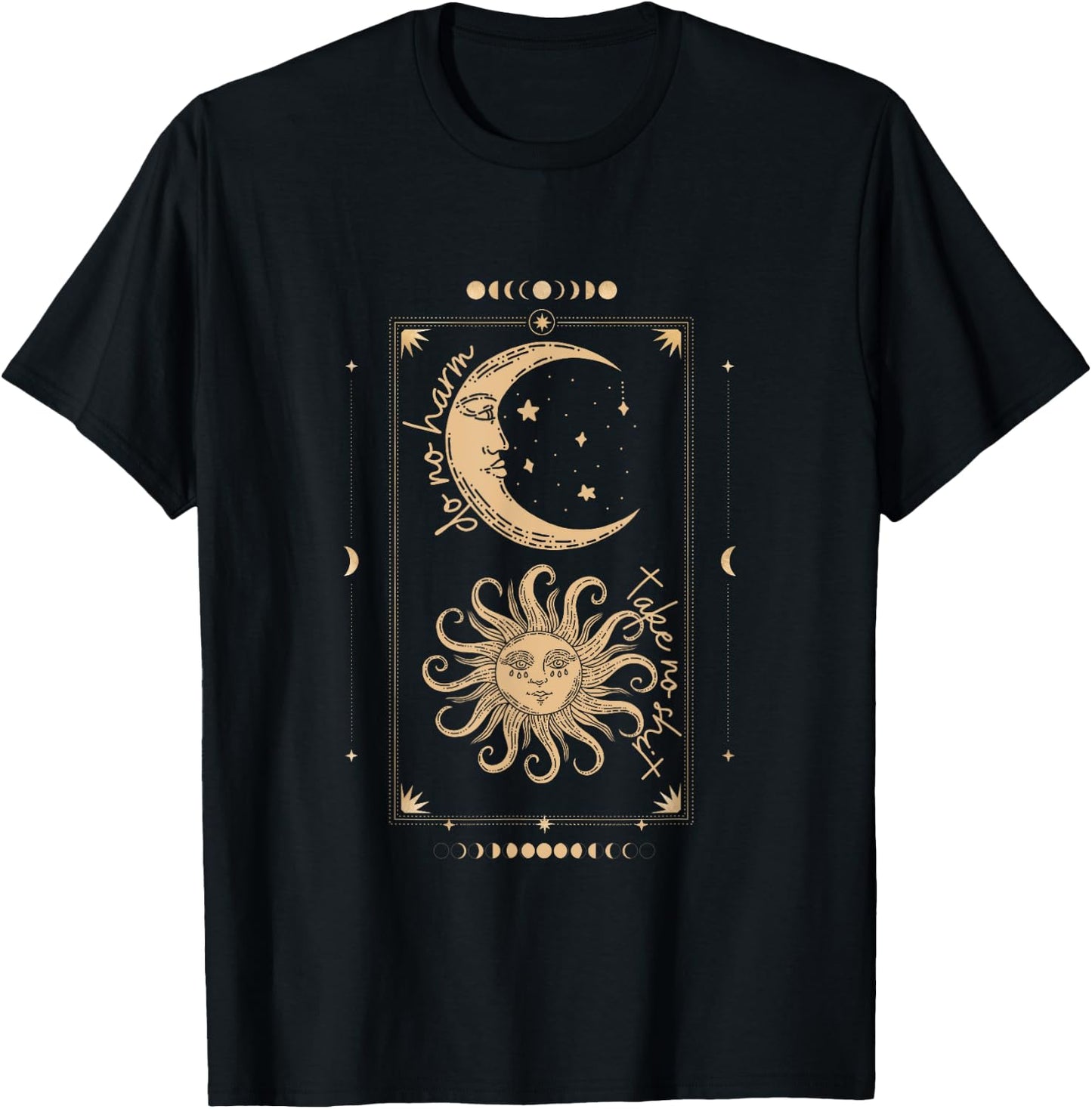 Do No Harm Take No Shit Mystical Moon Phase Tarot Witchy T-Shirt - T-Shirt | Black