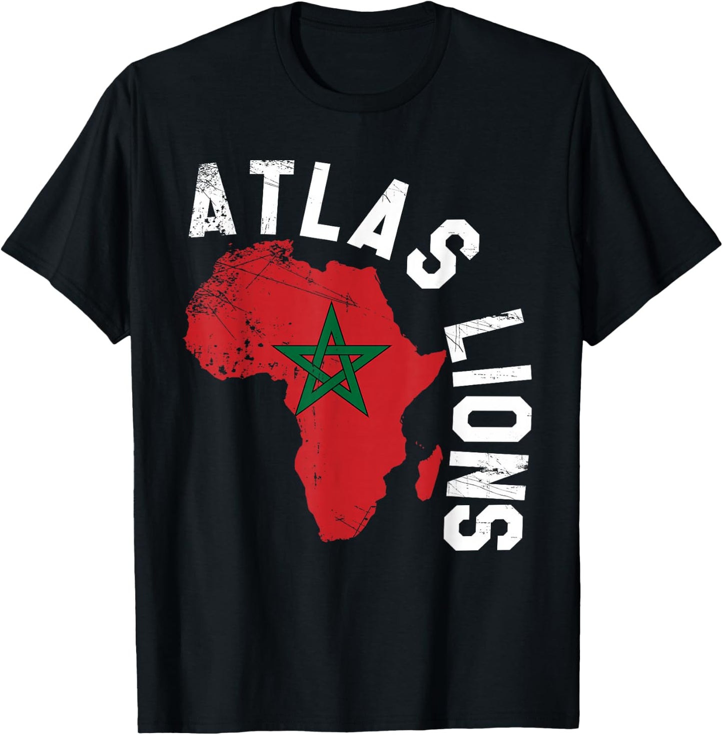 Morocco Flag Soccer T-Shirt - T-Shirt | Black