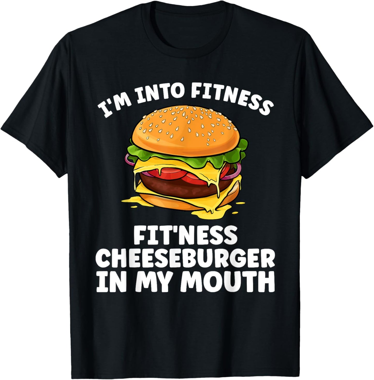 Funny Cheeseburger Women Kids Burger Hamburger Lover T-Shirt - T-Shirt | Black