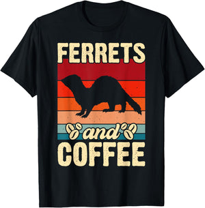 Ferrets And Coffee T-Shirt - T-Shirt | Black